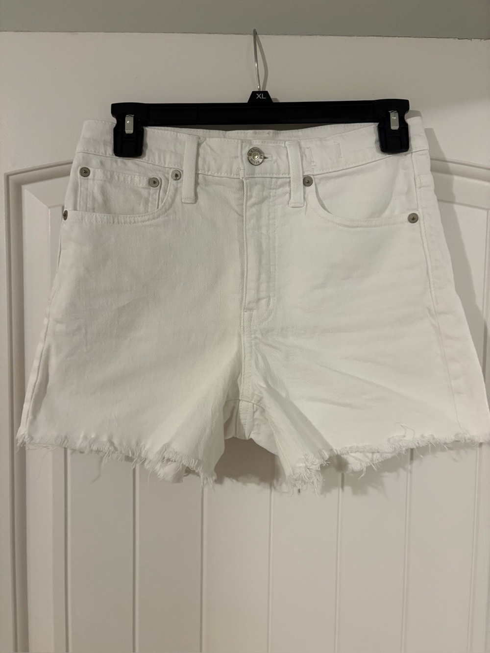 Madewell High-Rise White Denim Shorts